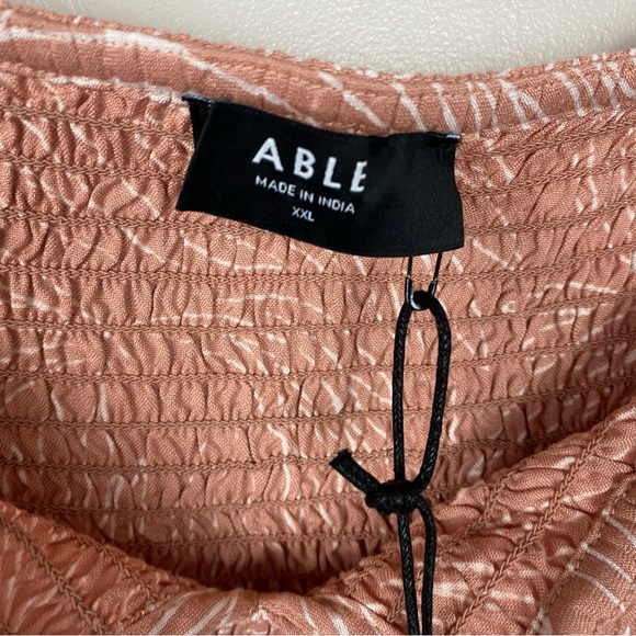 Able Joyce Smocked Midi Dress 100% viscose Size xxl new pockets - Picture 3 of 15